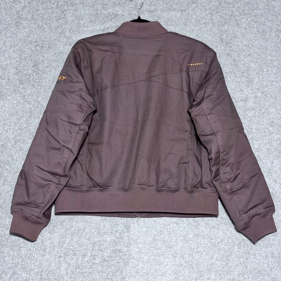 NWT Ariat Rebar Dura Canvas Sherpa Lined Bomber Jacket Womens Medium Muted Plum - Picture 6 of 10